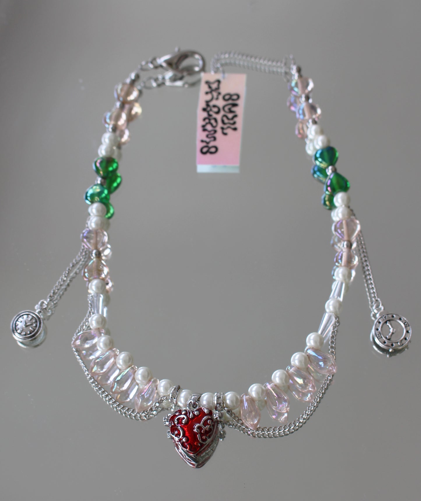 A BI CHARM RED NECKLACE