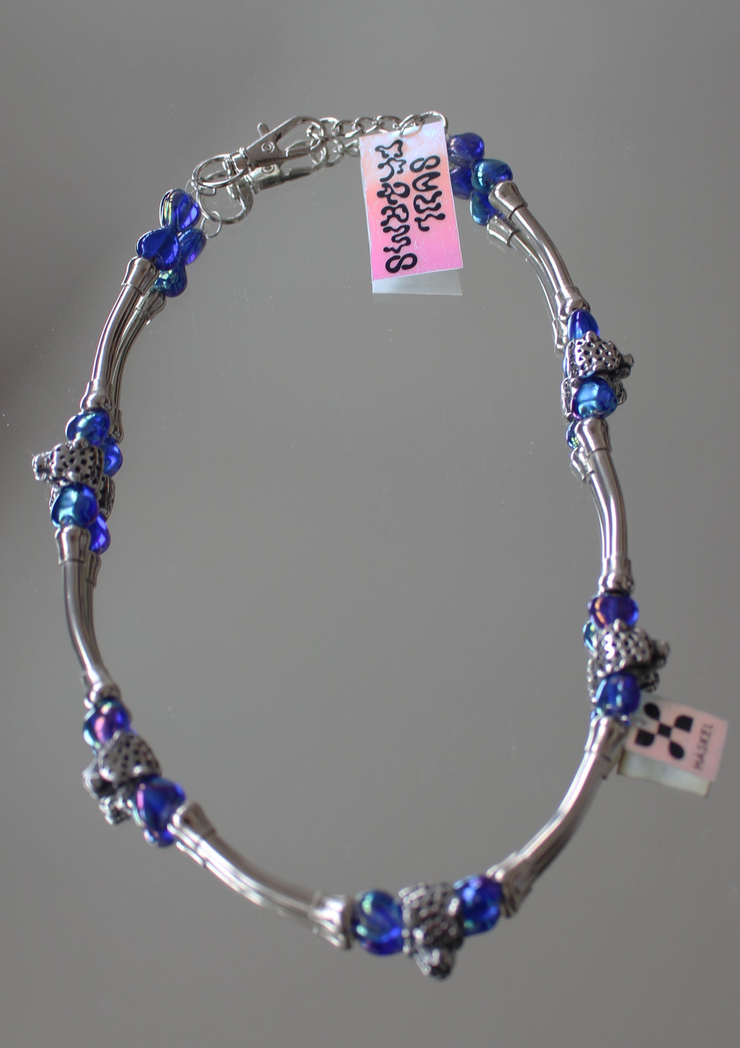 A AB TUBE BLUE ARG NECKLACE