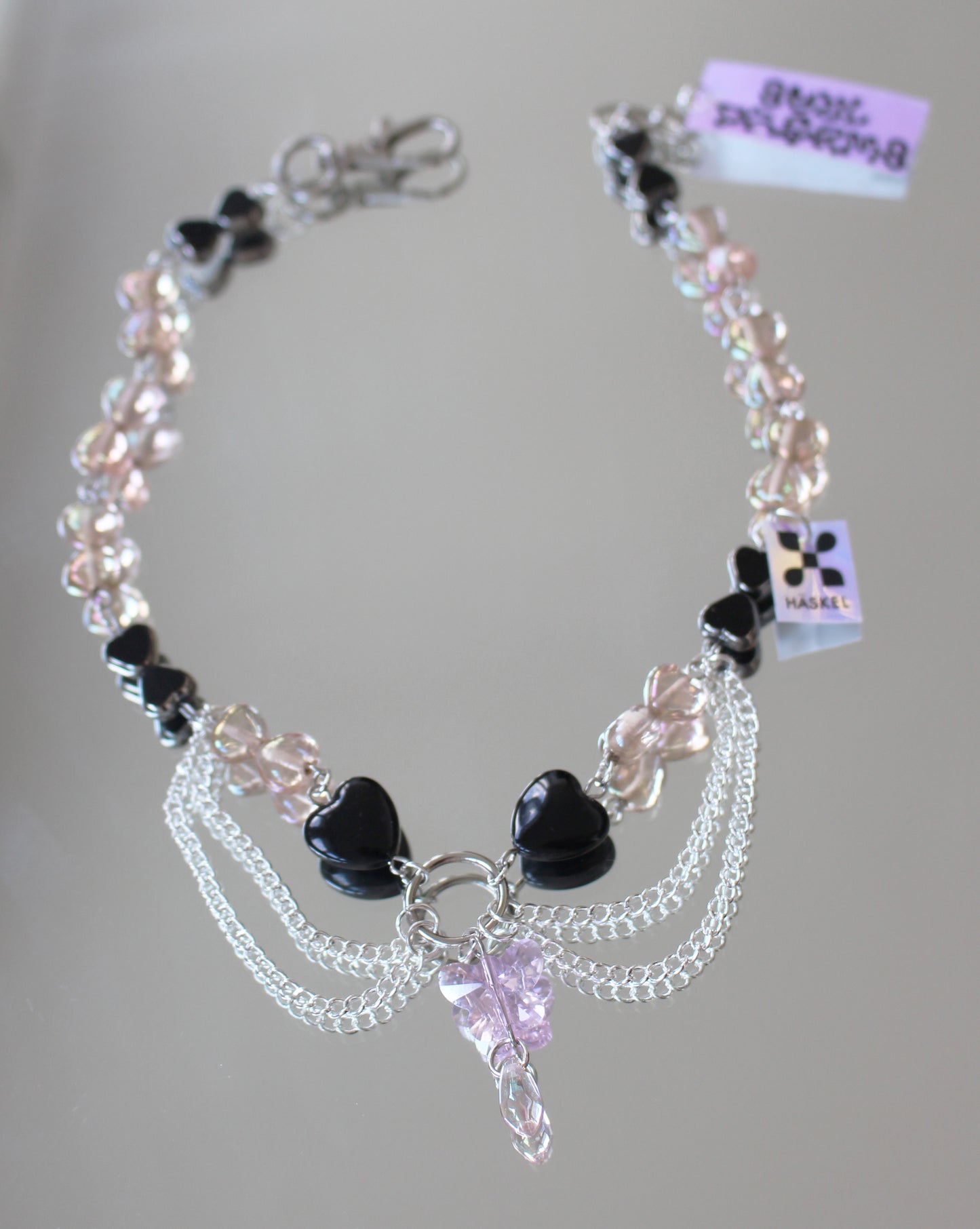 A AB PANTHER PINK PEARL CHOCKER