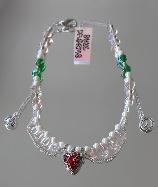 A BI CHARM RED NECKLACE