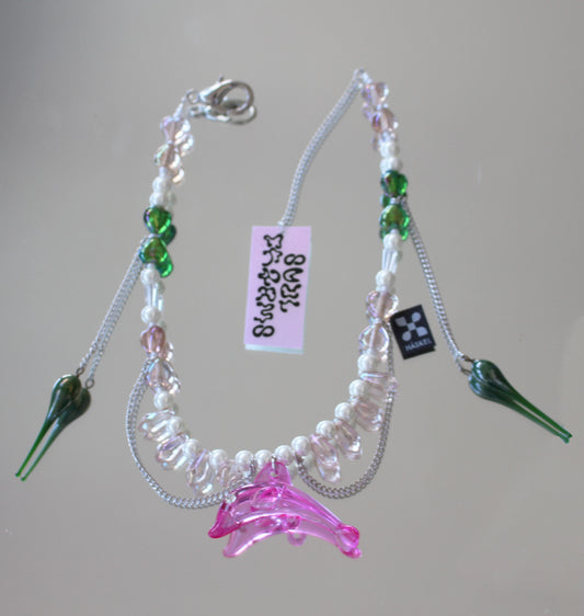 DOLPHIN GOTHIC ROSE NECKLACE