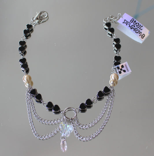 A AB CHAIN BLACK JAPAN CHOKER