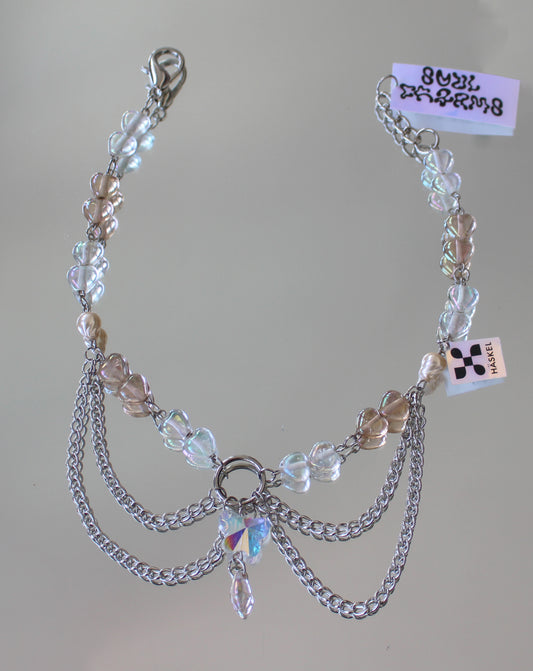 A AB CHAIN HELL PINK CHOKER