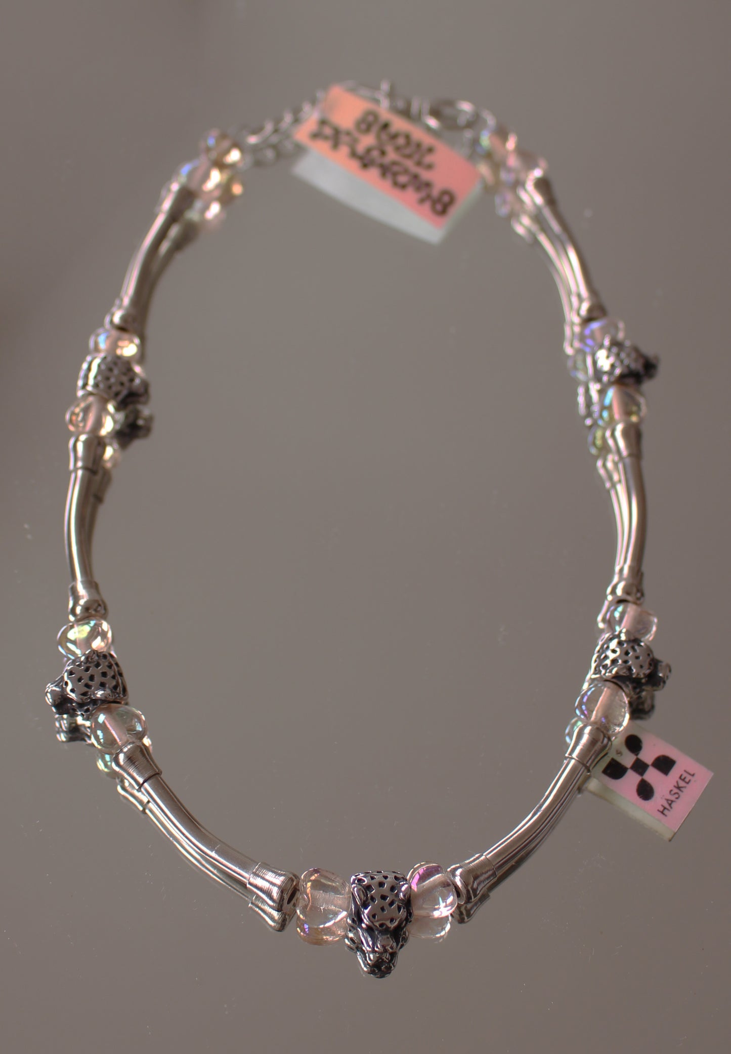 A AB TUBE PINK ARG NECKLACE