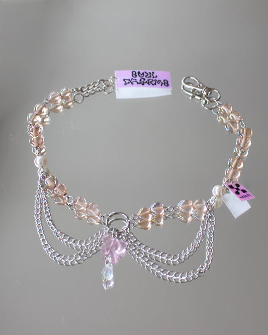 A AB CHAIN PINK CHOKER