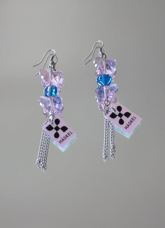 A BI BUTTERFLY BLUE EARRING