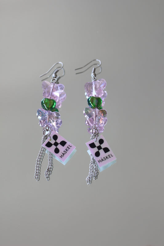 A BI BUTTERFLY GREEN EARRING